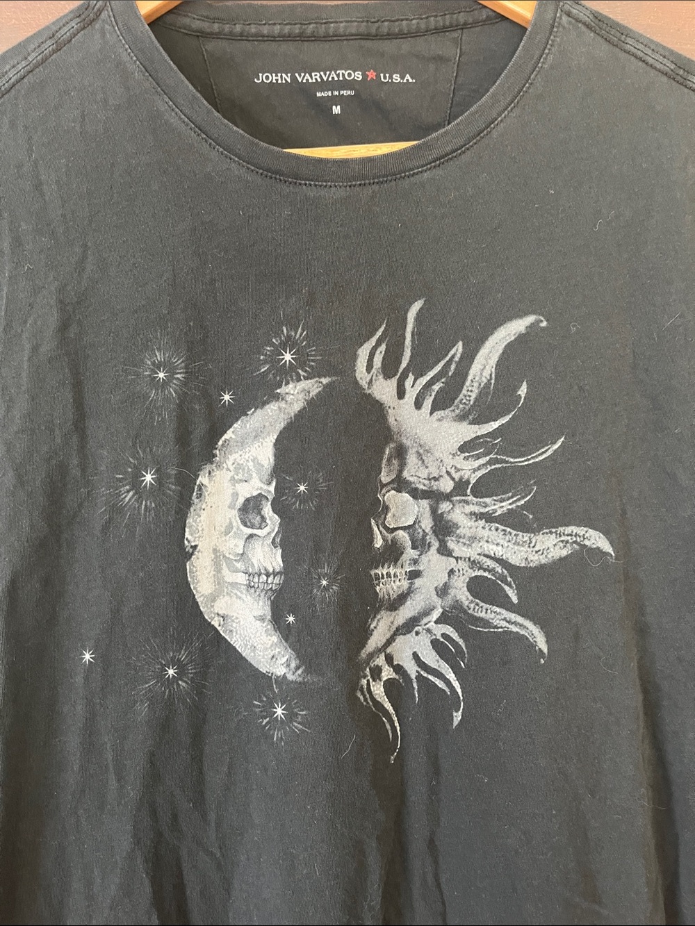 John Varvatos Skull Sun & Moon Shirt Medium